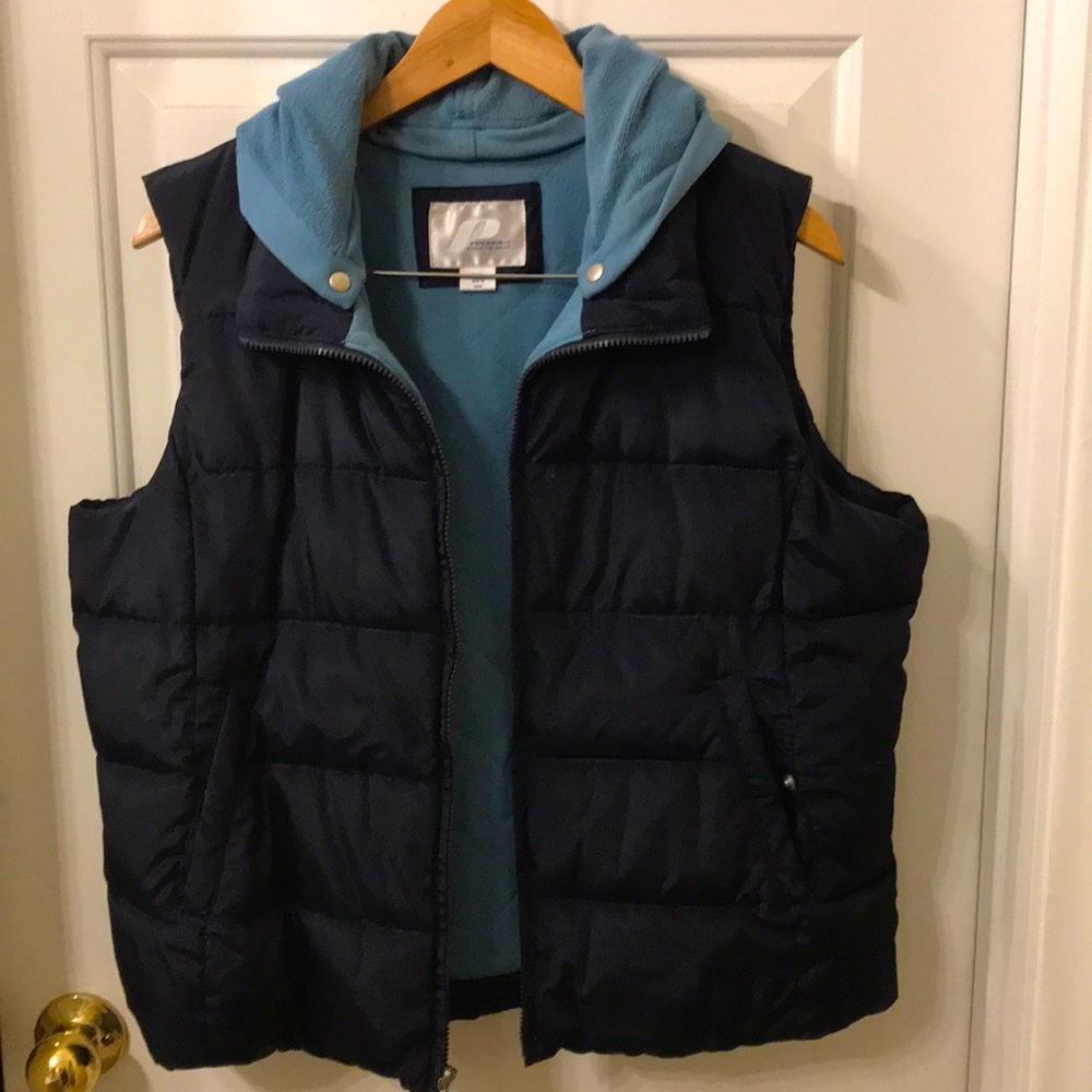 Detachable hood puffer vest jacket sz xxl!